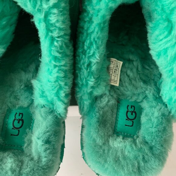 UGG DISQUETTE SCATTER GRAPHIC SLIPPER SIZE US 8 EMERALD GREEN PLATFORM SHOE - Picture 7 of 10